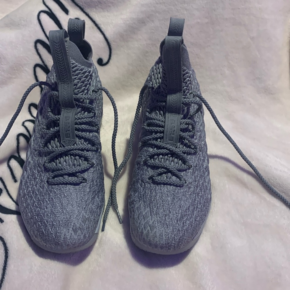 Grey Nike basketball shoes